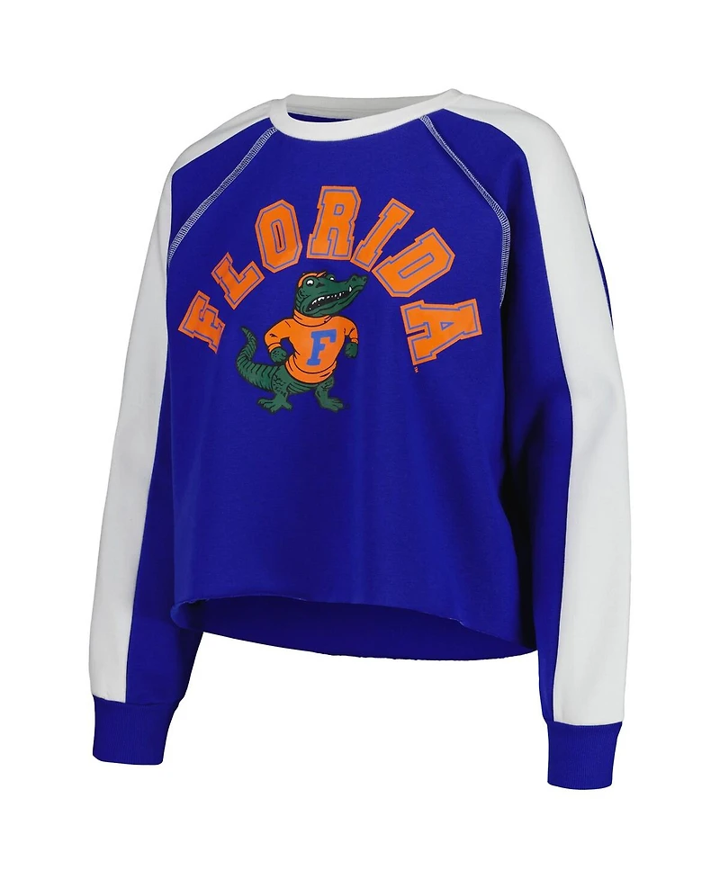 Gameday Couture Women's Royal Florida Gators Blindside Raglan Cropped Pullover Sweatshirt