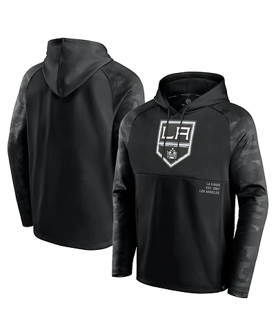 Fanatics Men's Black Los Angeles Kings Shade Defender Raglan Pullover Hoodie
