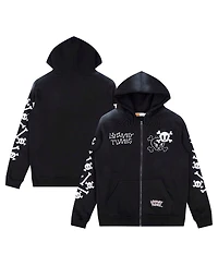 Freeze Max Men's Black Looney Tunes Tweety Bones Hoodie Full-Zip Sweatshirt