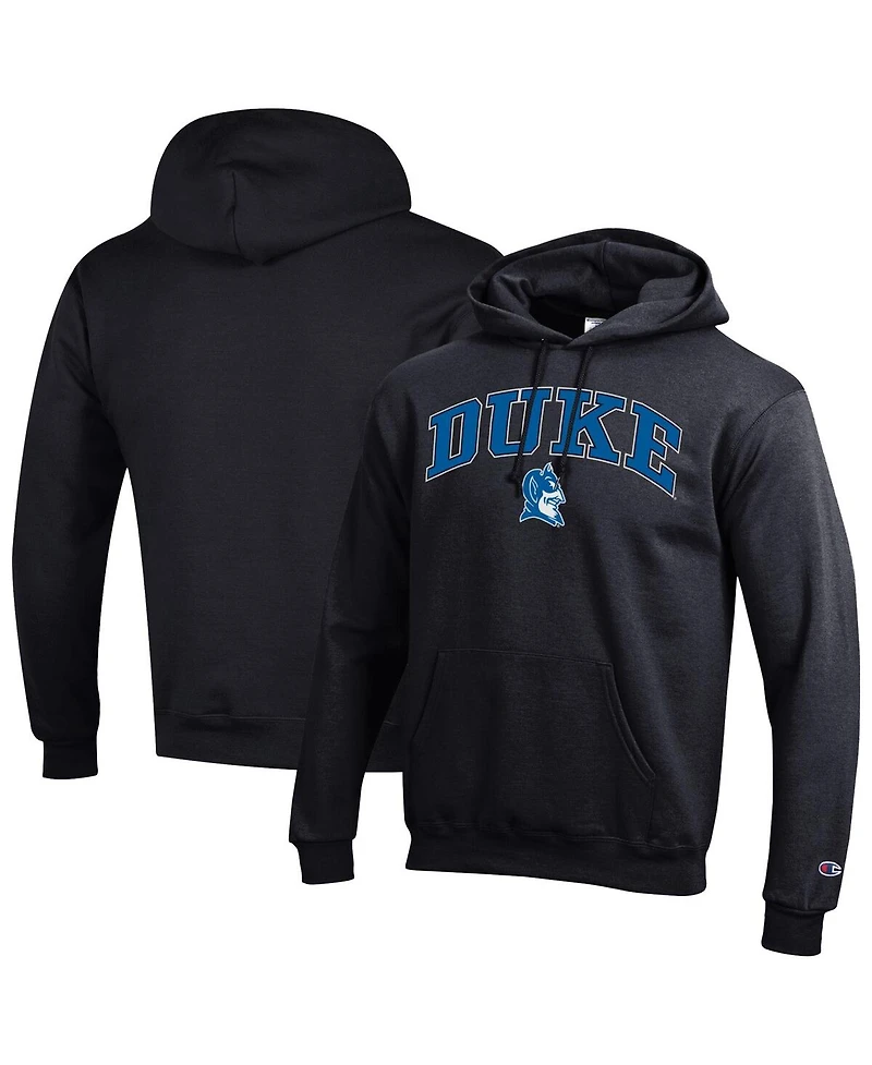 Champion Men's Black Duke Blue Devils Arched Logo Fleece Pullover Hoodie