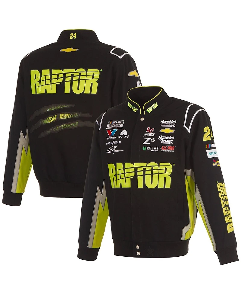 Jh Design Men's Black William Byron Raptor Full-Snap Twill Uniform Jacket