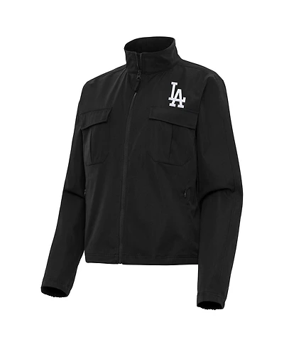 Antigua Women's Black Los Angeles Dodgers Even Par Full-Zip Jacket