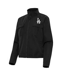 Antigua Women's Black Los Angeles Dodgers Even Par Full-Zip Jacket