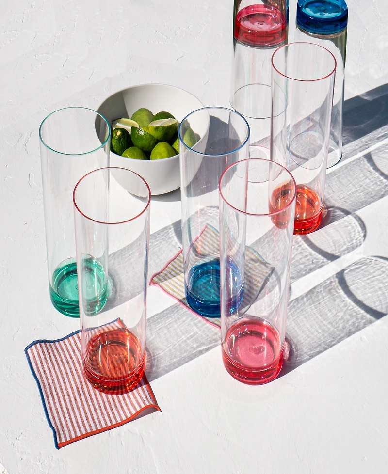 Abode Homewares Color Base Jumbo Glasses, Set of 6