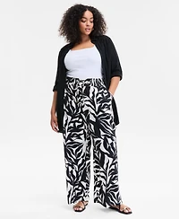 I.n.c. International Concepts Plus Printed Wide-Leg Pants, Exclusively at Macy's