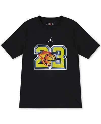 Jordan Big Boys Customized Air Flame Graphic T-Shirt