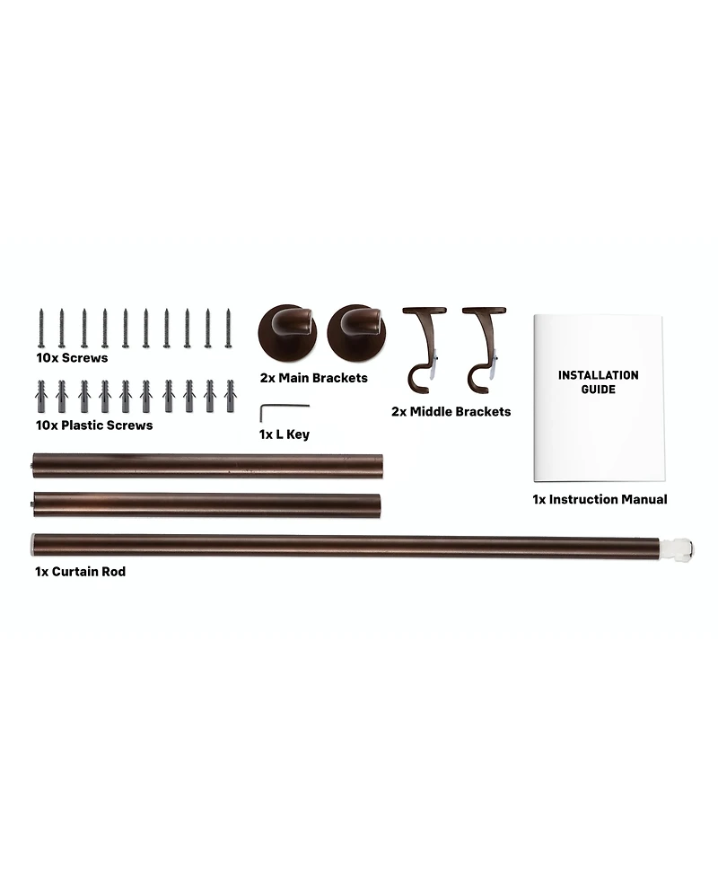 Hlc.me Wrap Around Room Darkening Grommet Curtain Rod - Adjustable Telescoping