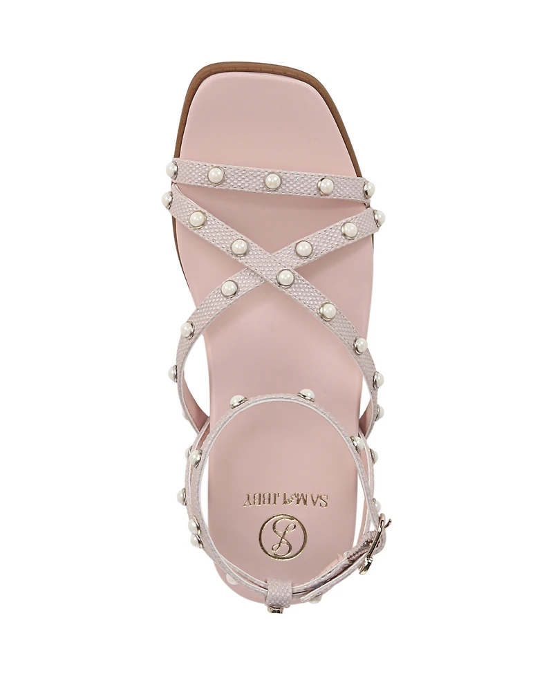 Sam and Libby Women's Brandi Studded Gladiator Flat Sandals