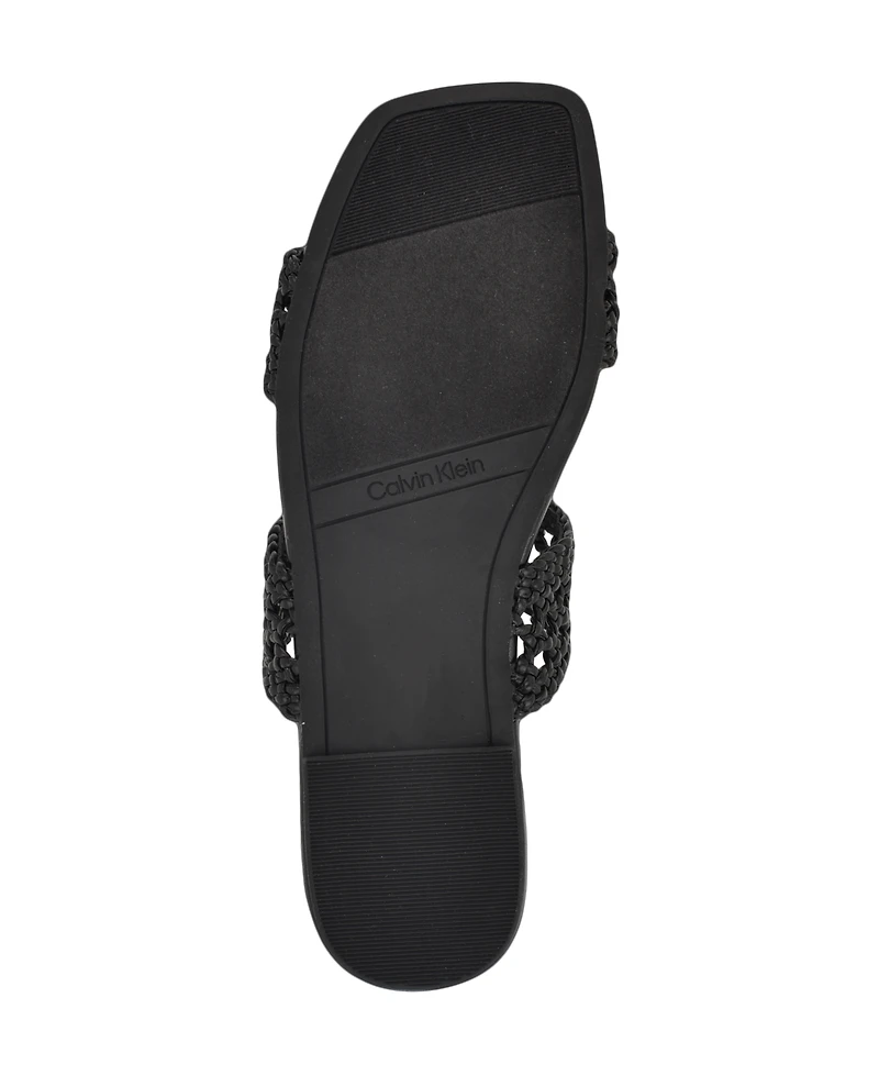 Calvin Klein Women's Florency Woven Slip-On Flat Sandals