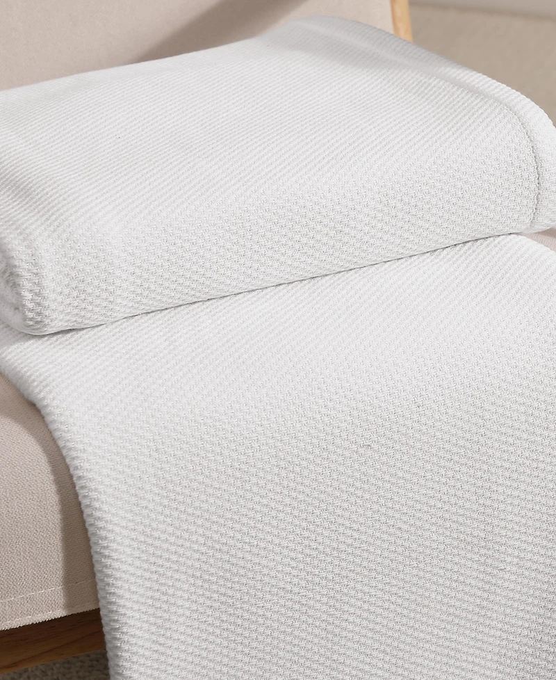Tommy Hilfiger Solid Cotton Pique Blanket