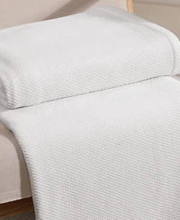 Tommy Hilfiger Solid Cotton Pique Blanket