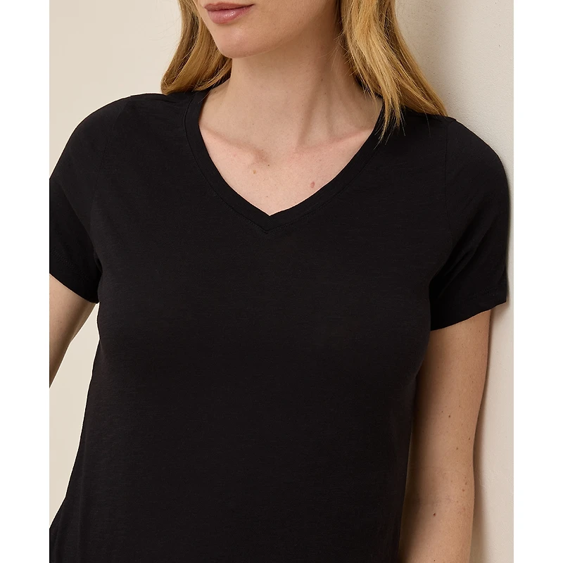 Pact Women's Organic Cotton Featherweight Slub V-Neck Tee