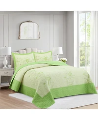 Marcielo 3 Piece Queen Embroidery Quilt Set Lightweight Bedspread