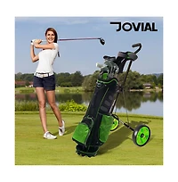 Jovial 2-Wheel Golf Pull Cart with Adjustable Handle and Foot Brake