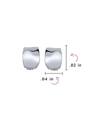 Bling Jewelry Geometric Hammered Dome Half Hoop Clip-On Earrings For Non-Pierced Ears