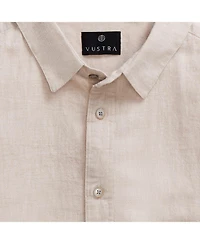 Vustra Men's Linen Fabric Short Sleeve Shirt