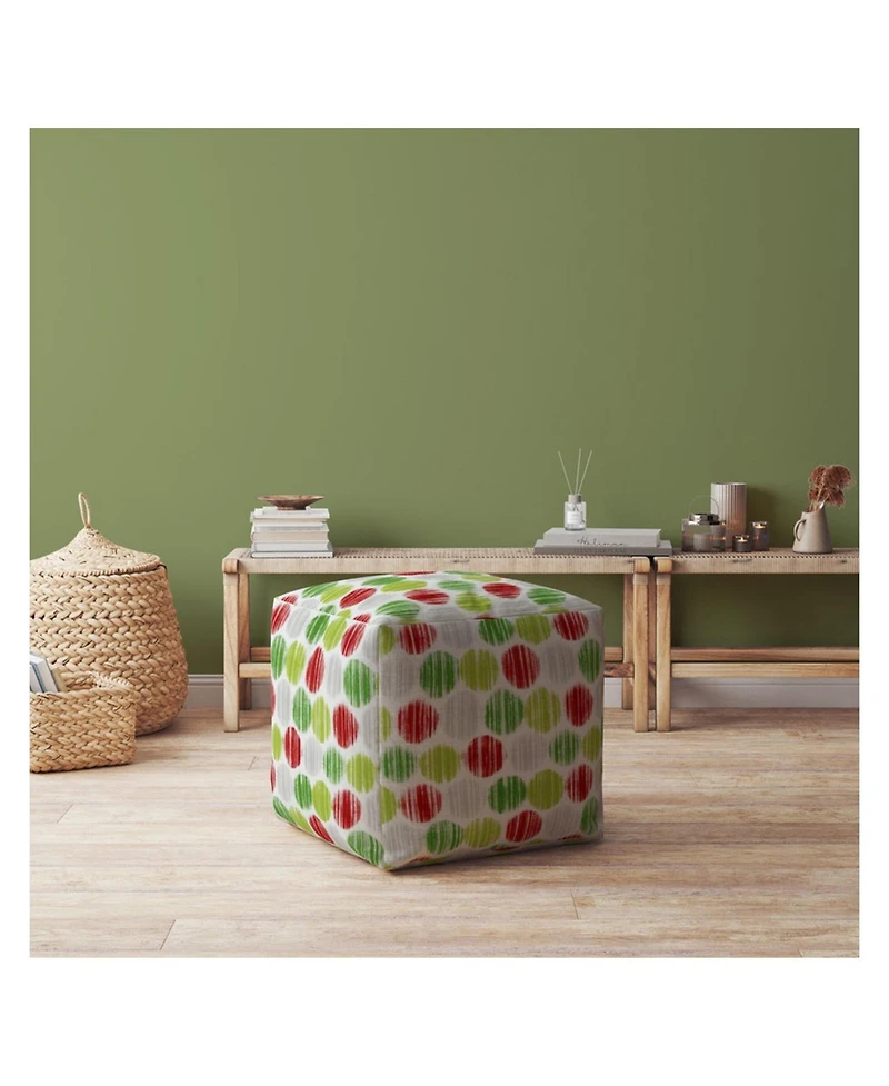 Cotton Pouf Ottoman with Polka Dots – Chic and Comfortable