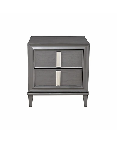 Two-Drawer Contemporary Wood Nightstand for Bedroom Storage