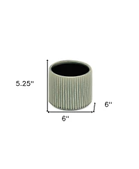 Striped Ceramic Round Planter – Versatile Pot for Indoor & Outdoor Spaces