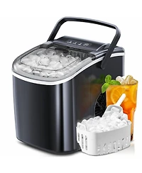 Zafro Ice Makers Countertop with Self-Cleaning, 9 Bullet Ice Ready in 6Mins, 26.5Lbs/24Hrs, Portable Ice Maket with Handle/Ice Scoop/Basket for Home/K