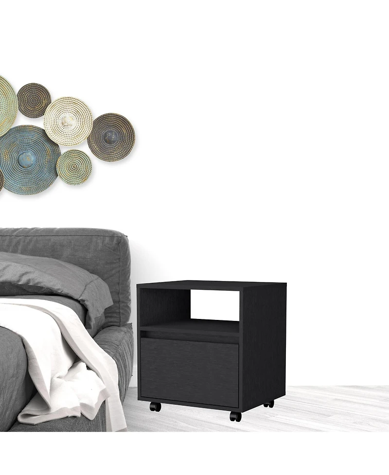 Tech-Integrated 1-Drawer Nightstand for Modern Homes