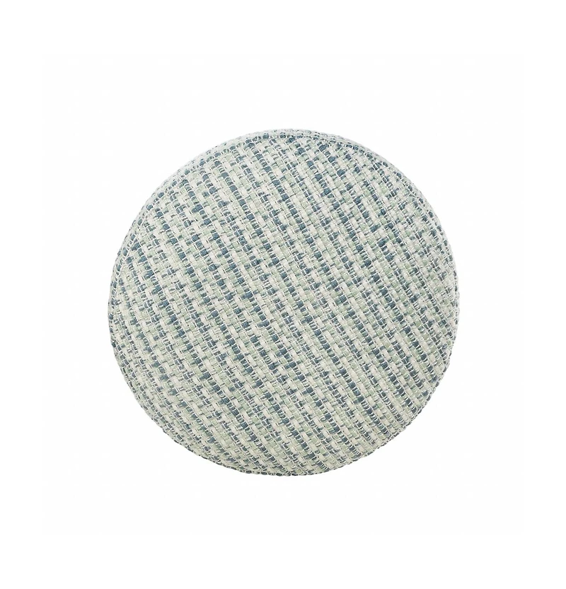 Round Geometric Polyester Pouf Ottoman for Indoor and Outdoor Seating
