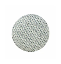 Round Geometric Polyester Pouf Ottoman for Indoor and Outdoor Seating