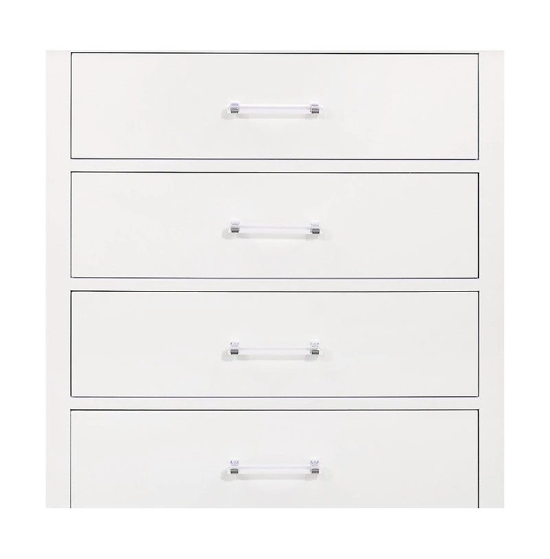 Solid Wood Five-Drawer Chest with Led Lighting for Bedroom Storage