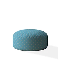 Decorative Cotton Round Polka Dots Pouf Ottoman for Home Accent Furniture