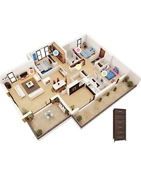 Steel and Fabric Six-Drawer Chest for Bedroom Closet and Home Storage