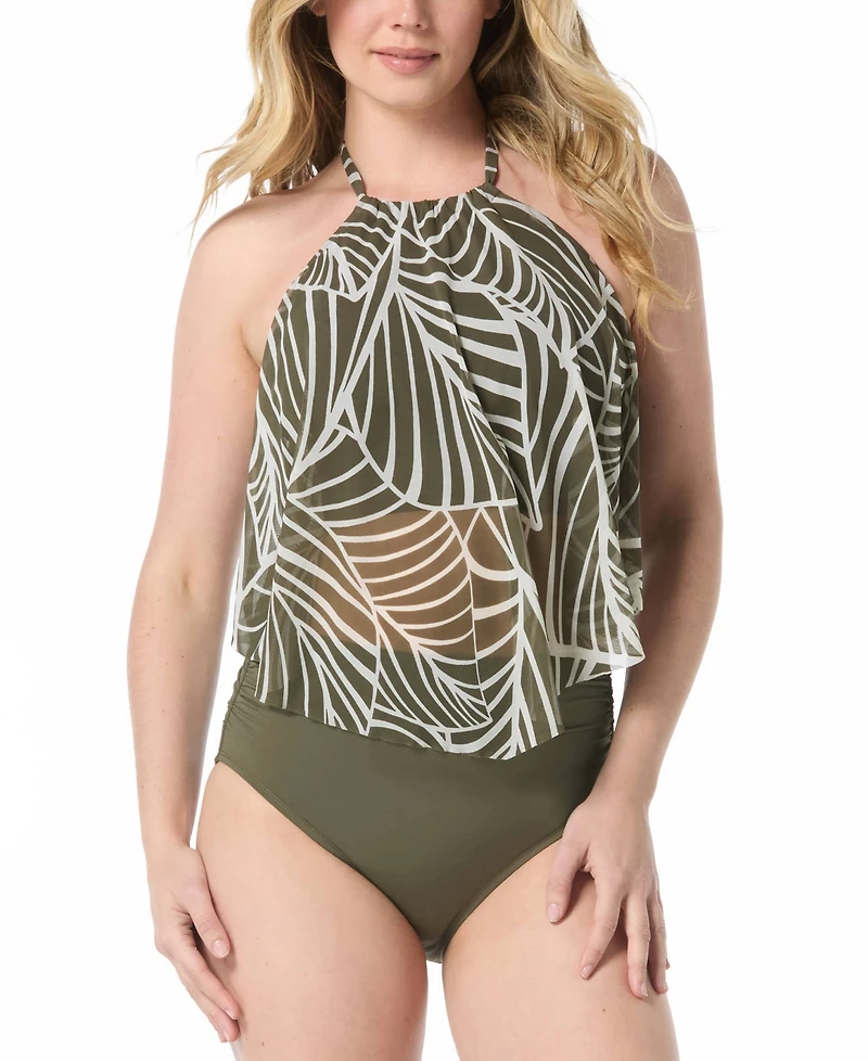 Coco Reef Women's Aura Mesh Printed Tankini Top