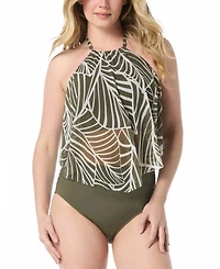 Coco Reef Women's Aura Mesh Printed Tankini Top