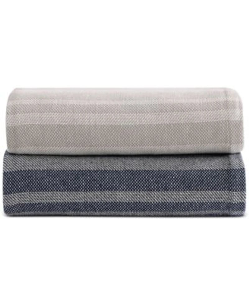 Tommy Hilfiger Harbor Stripe Cotton Yarn Dyed Blanket