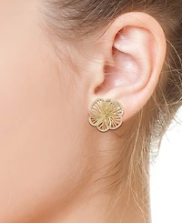 Effy Diamond Openwork Flower Stud Earrings (5/8 ct. t.w.) in 14k Gold