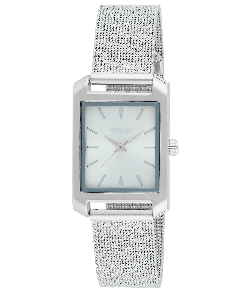 London Fog Unisex Warwick Silver Alloy Mesh Watch, 25mm
