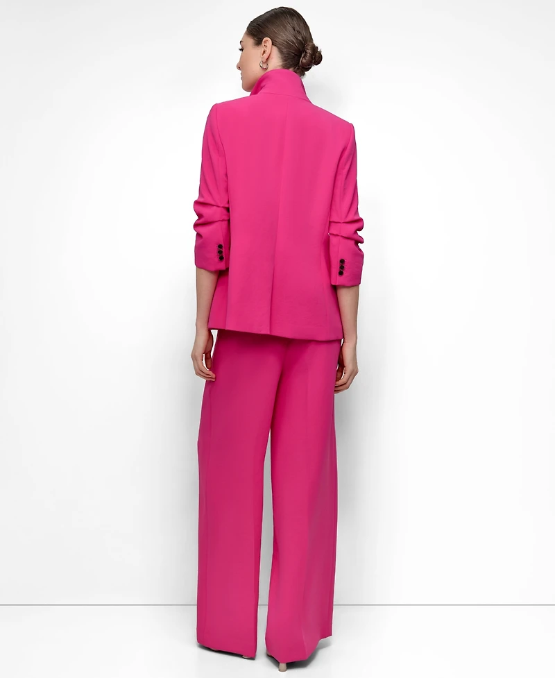 Dkny Petite Aero Crepe Scrunch-Sleeve One-Button Blazer