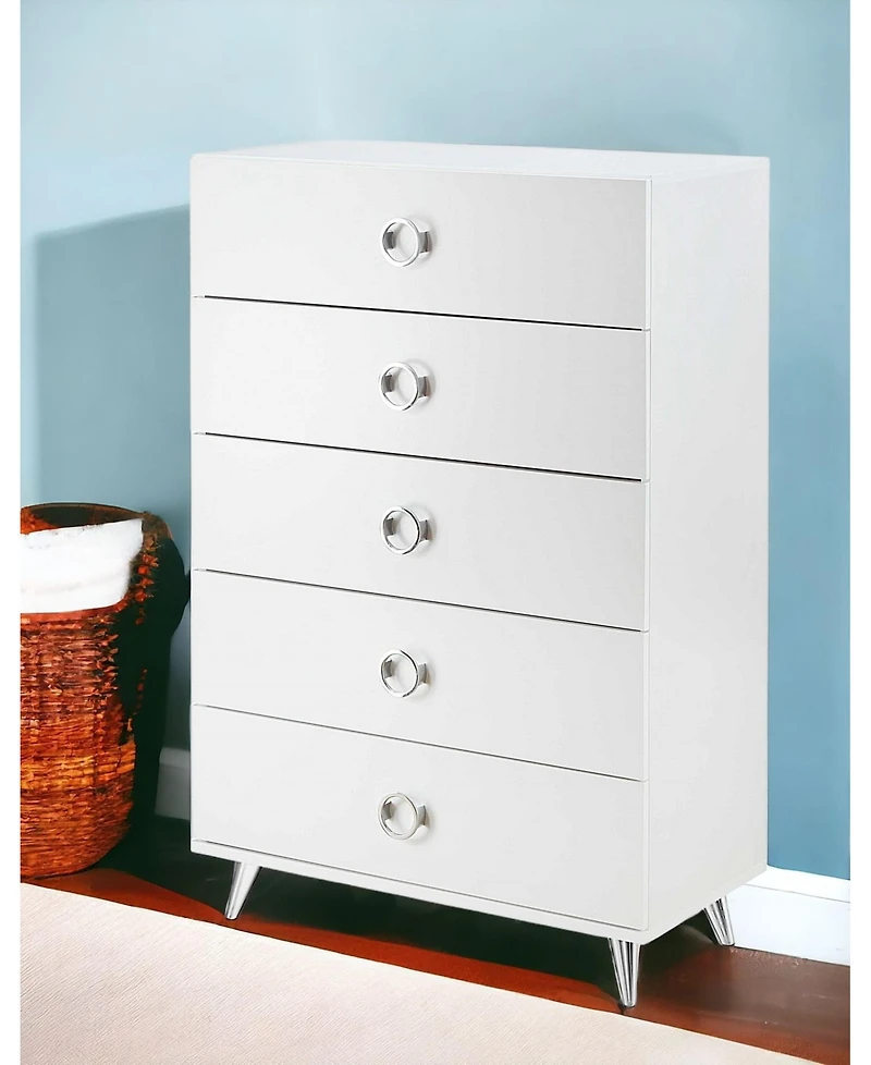 Five-Drawer Dresser Chest for Bedroom Storage and Organization