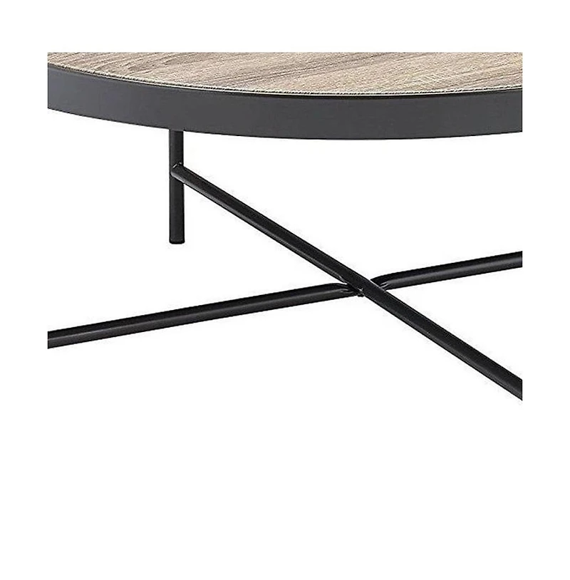 Industrial Round Coffee Table – Solid Iron Construction