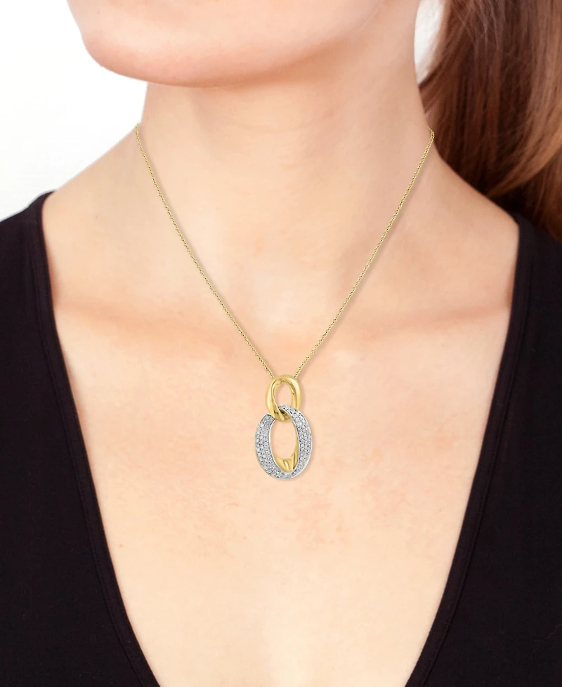 Effy Diamond Interlocking Loop Pendant Necklace (1/2 ct. t.w.) in 14k Gold, 17" + 1" extender