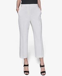 Karl Lagerfeld Paris Women's Cropped Wide-Leg Mid-Rise Pants