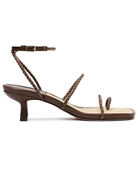 Schutz Women's Kaya Straw Mid Stiletto Heel Sandals