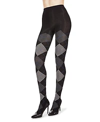 MeMoi Women's Textured Argyle Patterned Sweater Tights