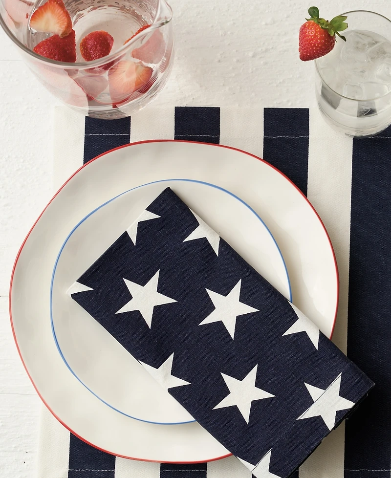 Tableau Star Americana Set of 4 Napkins, 8.25" x 8.25"