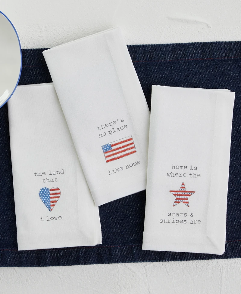 Tableau Cuties Americana Set of 4 Napkins, 8.25" x 8.25"