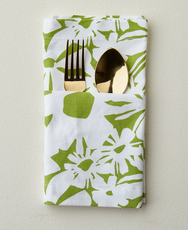 Tableau Blooms Set of 4 Napkins, 8.25" x 8.25"
