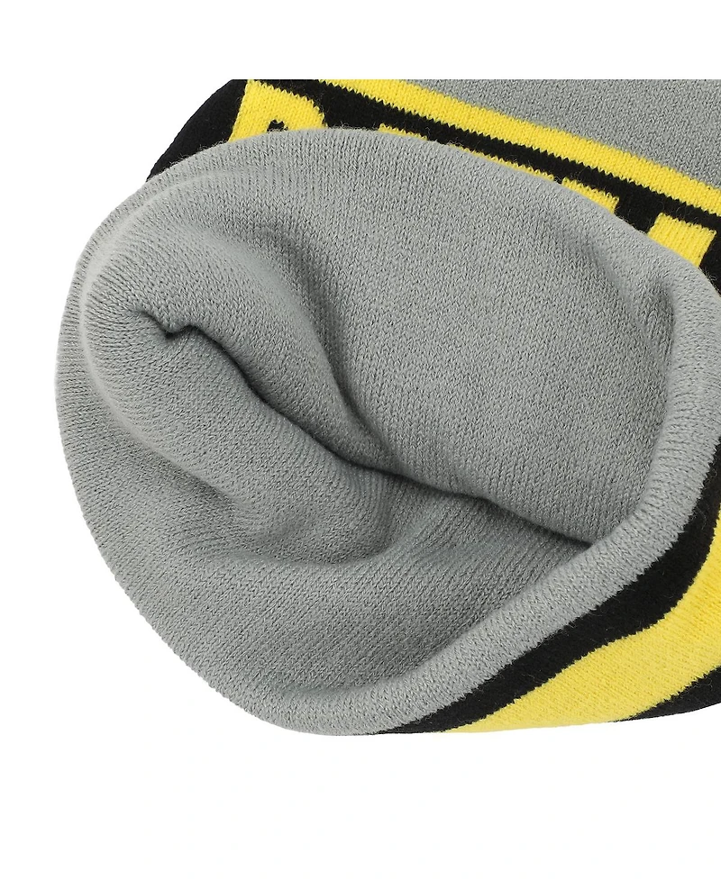 Dc Comics Men's Batman Logo Gray Cuff Beanie