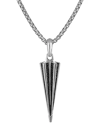 Bulova Men's Icon Sterling Silver Black Diamond (1/4 ct. t.w.) Spike Pendant Necklace, 24" + 2" extender