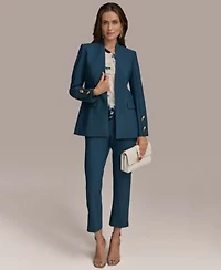 Donna Karan New York Womens Button Sleeve Blazer Slim Leg Ankle Pants Regular Petite