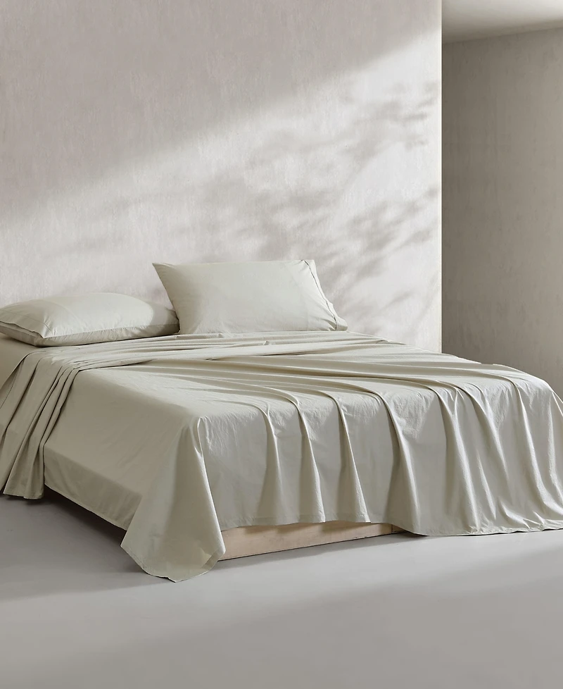 Calvin Klein Washed Cotton Percale 4-Pc. Sheet Set
