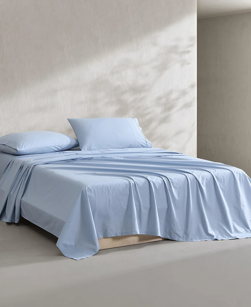 Closeout! Calvin Klein Washed 200-Thread Count Cotton 3-Pc. Sheet Set, Twin